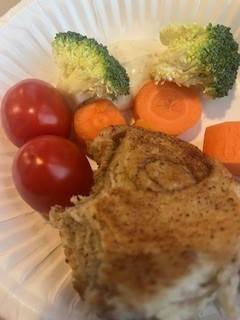 Boller og grønsaker med dip